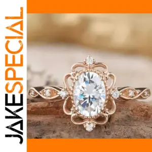 Rose Gold Floral-Design Cocktail Ring for Women