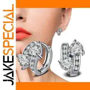 Double Heart Earrings ED034 for Women