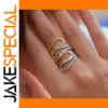 Stainless Steel Multi-Layer Geometric Ring