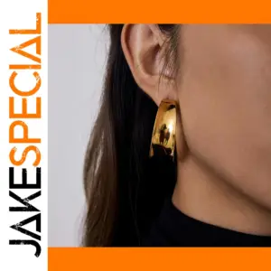 Stainless Steel Concave Moon Earrings