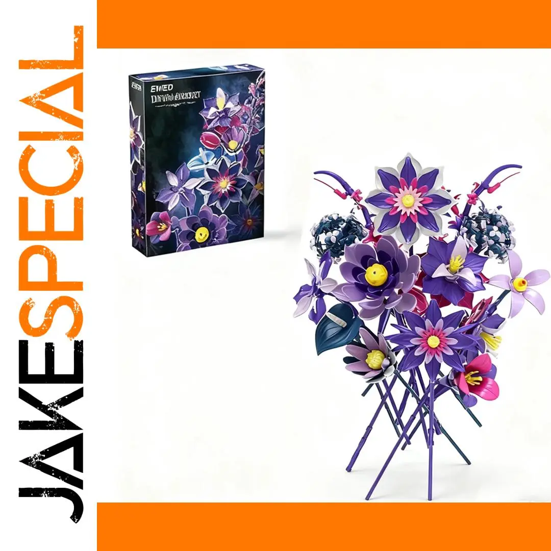Dreamy Purple Bloom Plastic Building Bouquet 1 Dreamy Purple Bloom Plastic Building Bouquet