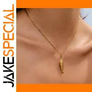Stainless Steel Fish Pendant Necklace for Women