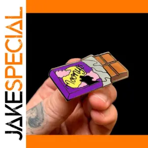 Wizard-Themed Copper Brooch with Wolf Silhouette