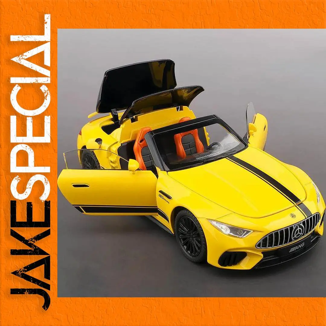 Yellow Mercedes-Benz SL63 Model Car 1:22 Scale 1 Yellow Mercedes-Benz SL63 Model Car 1:22 Scale