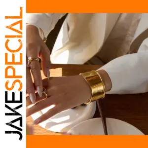 Stainless Steel Gold Wide Cuff Bracelet for Women