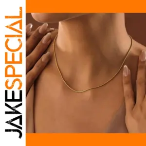 Gold Stainless Steel Snake Chain Necklace 40-60cm