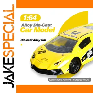 Mini Yellow and Black Die-Cast Race Car Model 1:64 Scale