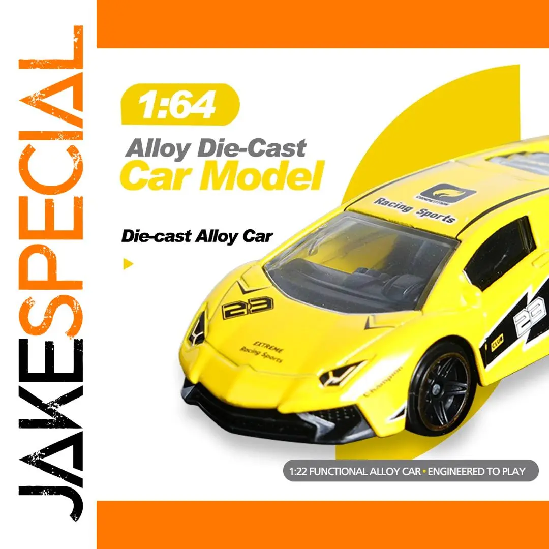 Mini Yellow and Black Die-Cast Race Car Model 1:64 Scale 1 Mini Yellow and Black Die-Cast Race Car Model 1:64 Scale