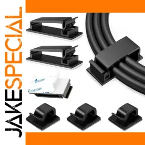 Black Cable Management Clips Set