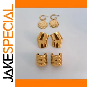 Elegant Gold Stainless Steel Earrings Collection