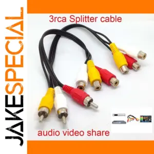 3RCA to 6RCA AV Splitter Cable 26cm