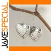 Vintage Heart Dangle Earrings in Silver or Gold