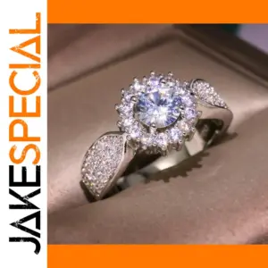 Elegant Sterling Silver Zircon Wedding Ring for Women