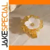 Elegant Stainless Steel Gold Flower Hair Clip