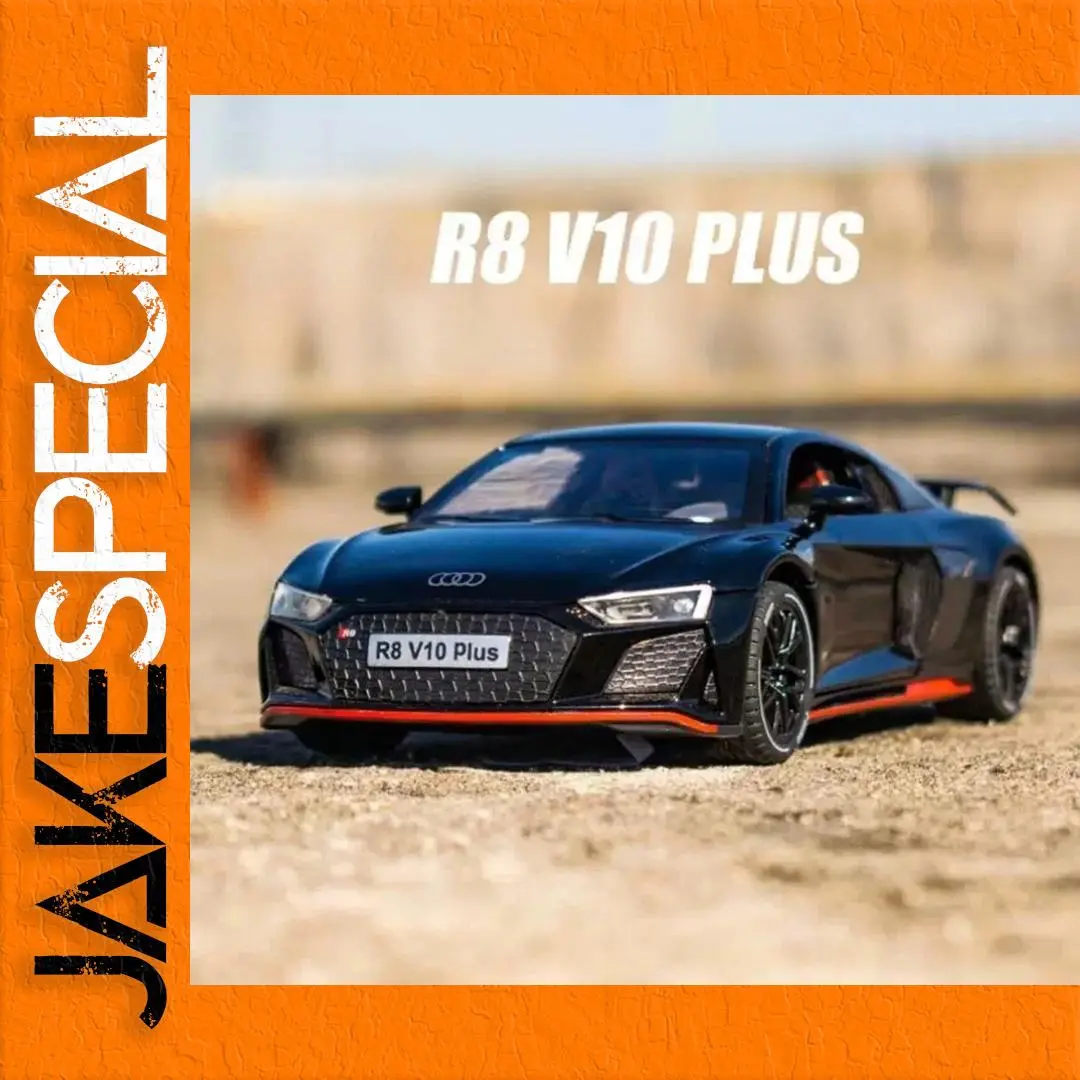 Audi R8 V10 Plus 1:24 Diecast Model Black 1 Audi R8 V10 Plus 1:24 Diecast Model Black