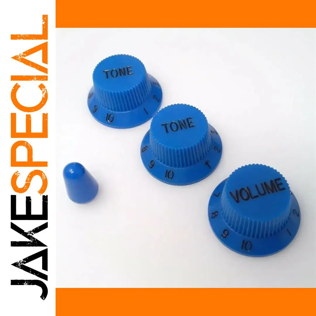 Blue Control Knobs Set for Fender Stratocaster 1 Blue Control Knobs Set for Fender Stratocaster