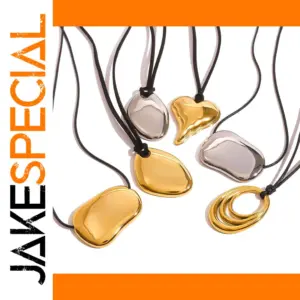 Stainless Steel Abstract Pendant Necklace