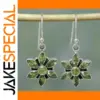 Vintage Silver and Green Stone Dangle Earrings