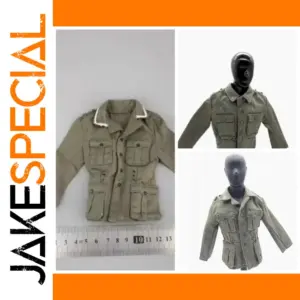 WWII Light Green Action Figure Coat for Collectors