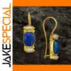 Vintage Blue Stone Drop Earrings