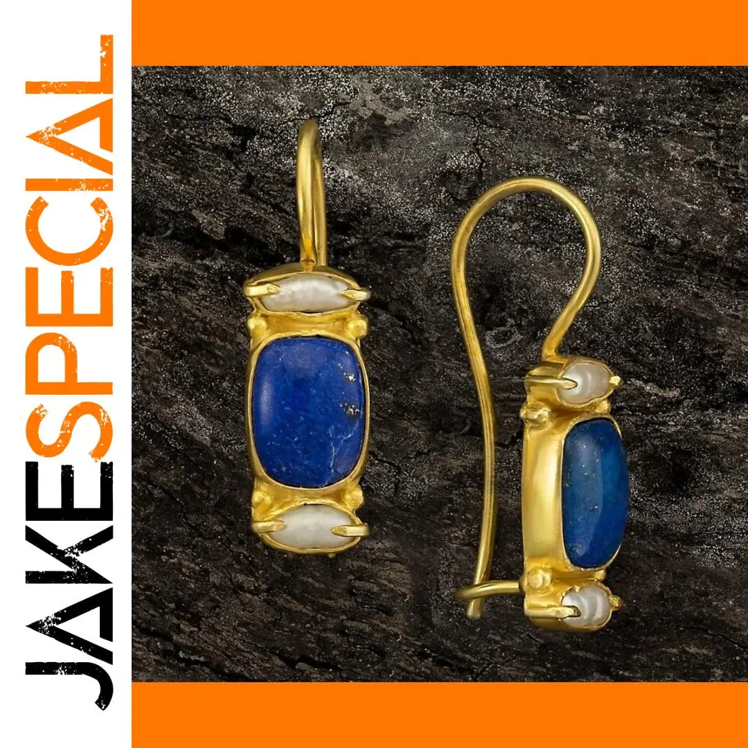 Vintage Blue Stone Drop Earrings 1 Vintage Blue Stone Drop Earrings