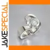 Vintage Silver Geometric Statement Ring for Women