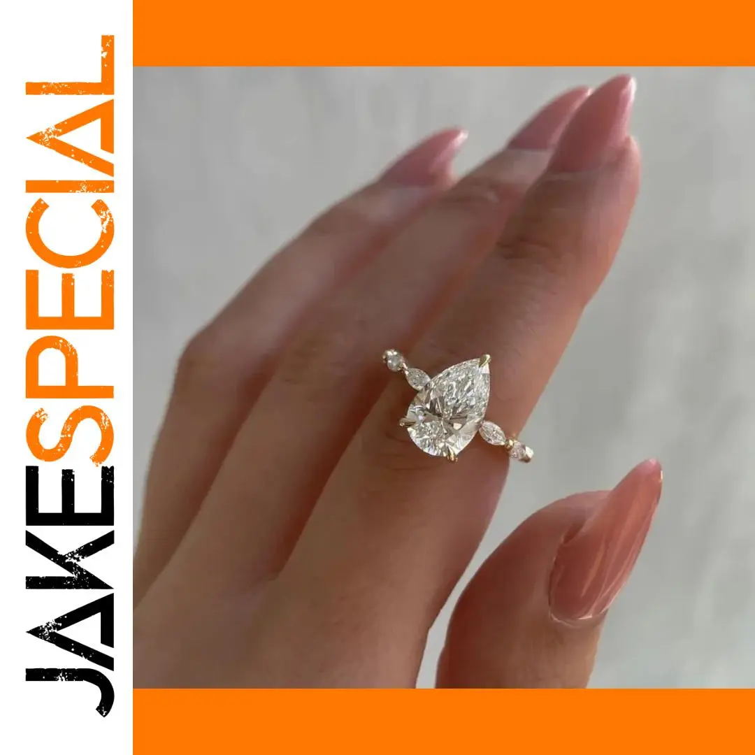 Gold Geometric Oval Zircon Ring for Women 1 Gold Geometric Oval Zircon Ring for Women