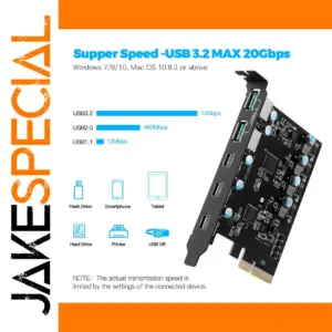 PCIe USB Expansion Card with 5 Ports