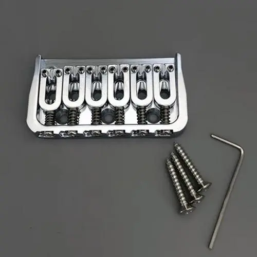 6-String Metal Fixed Guitar Bridge in Black, Chrome, Gold 9 6-String Metal Fixed Guitar Bridge in Black, Chrome, Gold - Image 9