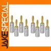 Set of 8 Gold-Plated Banana Plugs for Audio