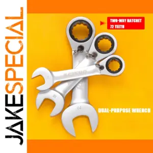 Dual-Purpose 15-19mm Ratchet Wrench for Professionals