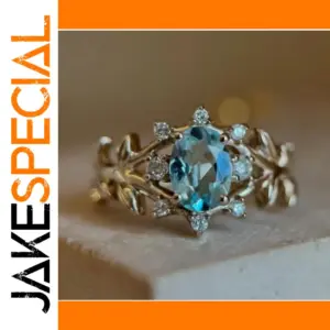 Blue Zircon Cocktail Ring for Women