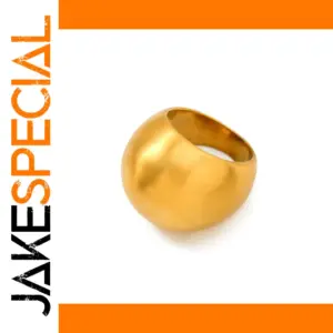 Vintage Stainless Steel Chunky Gold-Tone Ring