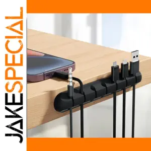 Black Silicone Cable Organizer with 7 Slots