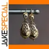 Vintage Geometric Flower Drop Earrings for Women