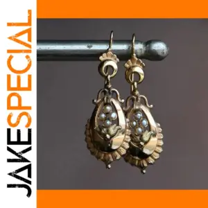 Vintage Geometric Flower Drop Earrings for Women