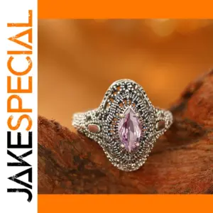 Vintage Silver Flower Ring with Cubic Zirconia