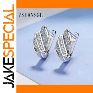 Sterling Silver Geometric Earrings with Cubic Zirconia