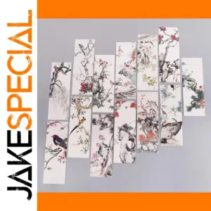 Elegant Chinese Bird & Flower Bookmarks Set