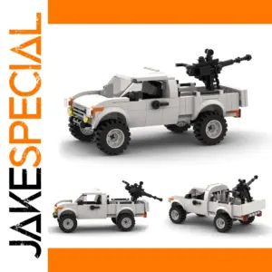 Realistic White Military Pickup Truck Model Set