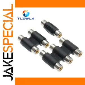 Black RCA Female-to-Female Connectors Set