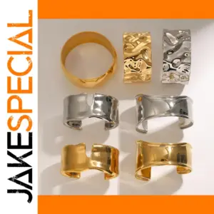 Stainless Steel Gold Cuff Bracelet for Women