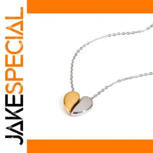 Two-tone Stainless Steel Heart Necklace JDN0211001
