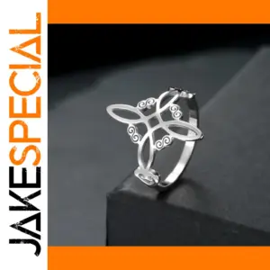 Stainless Steel Witch Knot Ring 6-13