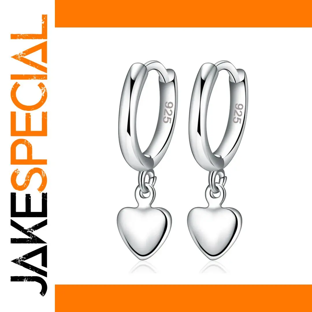 Heart-Shaped Silver Drop Earrings 1 Heart-Shaped Silver Drop Earrings