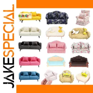 Miniature Double Sofa for Dollhouses