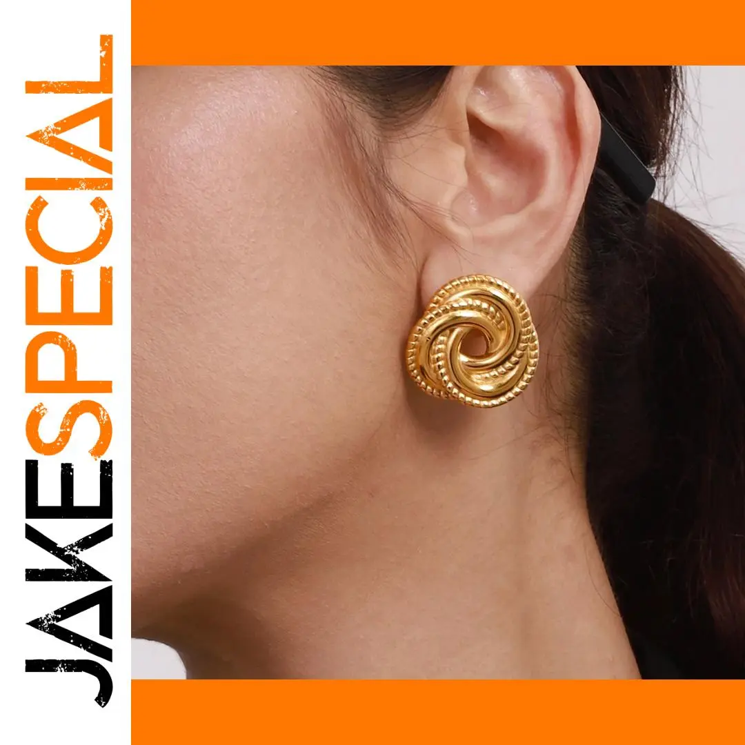 Vintage-Style Stainless Steel Gold Earrings 1 Vintage-Style Stainless Steel Gold Earrings