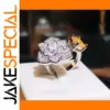 Sparkling Floral Open Ring with Zircon Accents