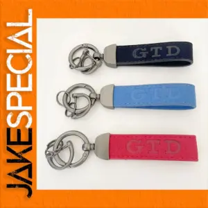 VW GTD Logo Suede Leather Keychain