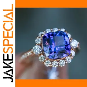 Elegant Blue-Violet Gem Ring for Women